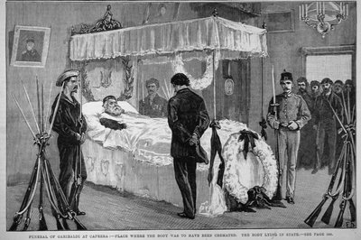 Il funerale di Garibaldi a Caprera: il corpo in stato, da 